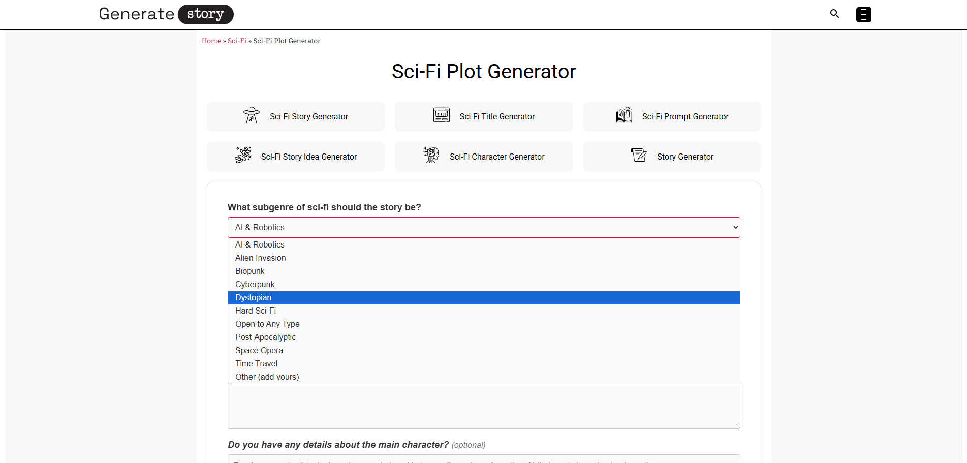 Sci-Fi Plot Generator [Free, Unlimited] - Generate Story