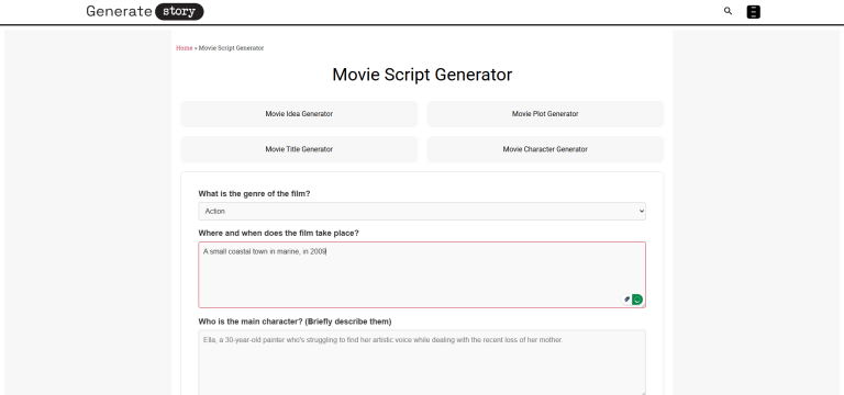 Movie Script Generator [Free, AI-Powered] - Generate Story