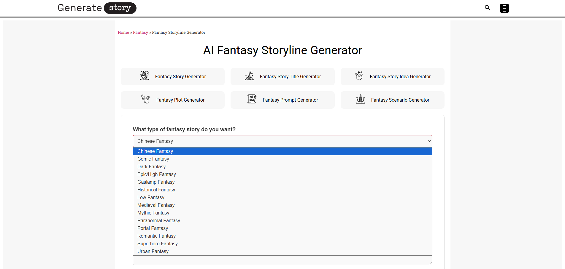 Fantasy Storyline Generator [Free, Unlimited]