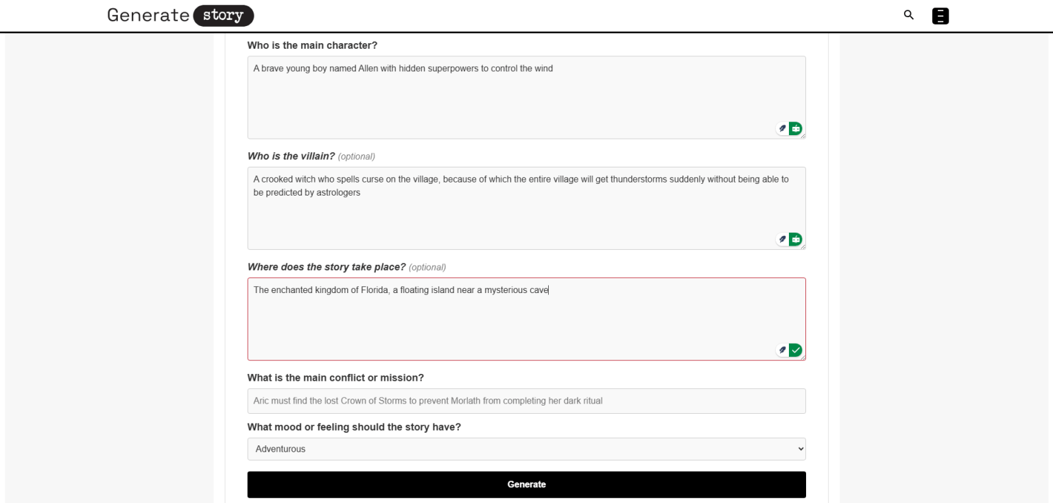 Fantasy Storyline Generator [Free, Unlimited]